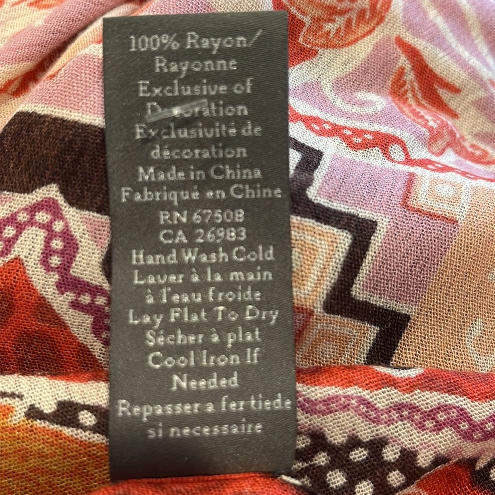 Vince Camuto Multicolored Bohemian Paisley Wrap W/Arm Holes OSFM - Picture 12 of 12